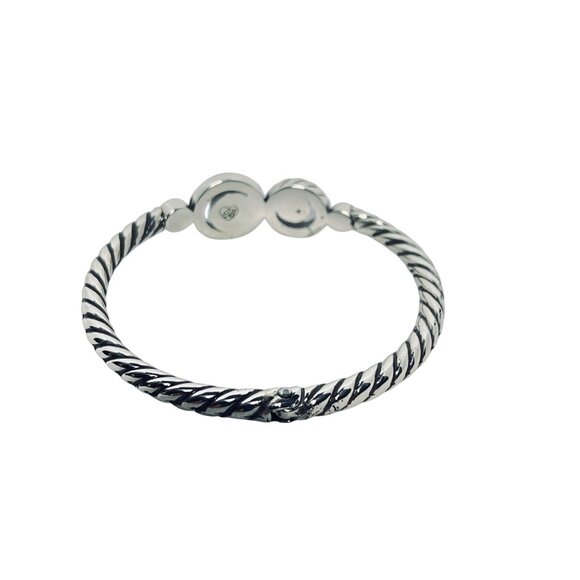 Brighton Halo Silver Tone Blue And Purple Hinged Bangle Bracelet (5935-1-2-3) - Picture 5 of 8